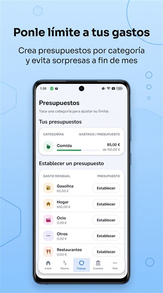 Zenta — presupuestos por categoría